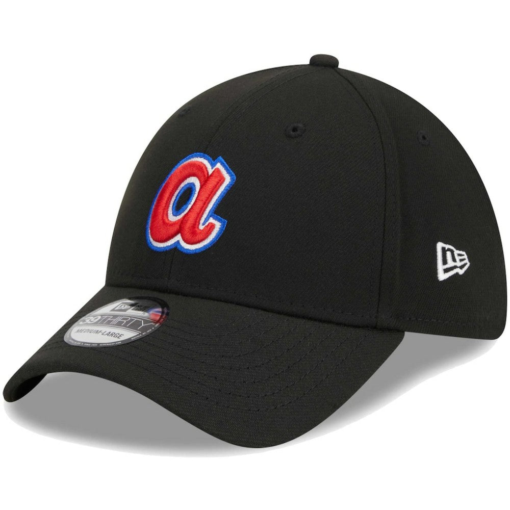 Atlanta Braves Logo 39THIRTY Flex Hat - Black | New Era