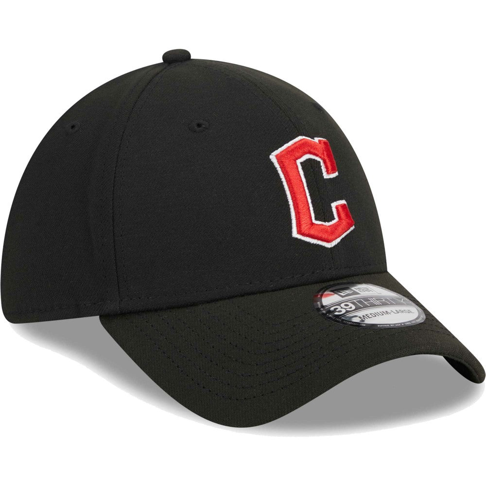 Cleveland Guardians Logo 39THIRTY Flex Hat - Black | New Era
