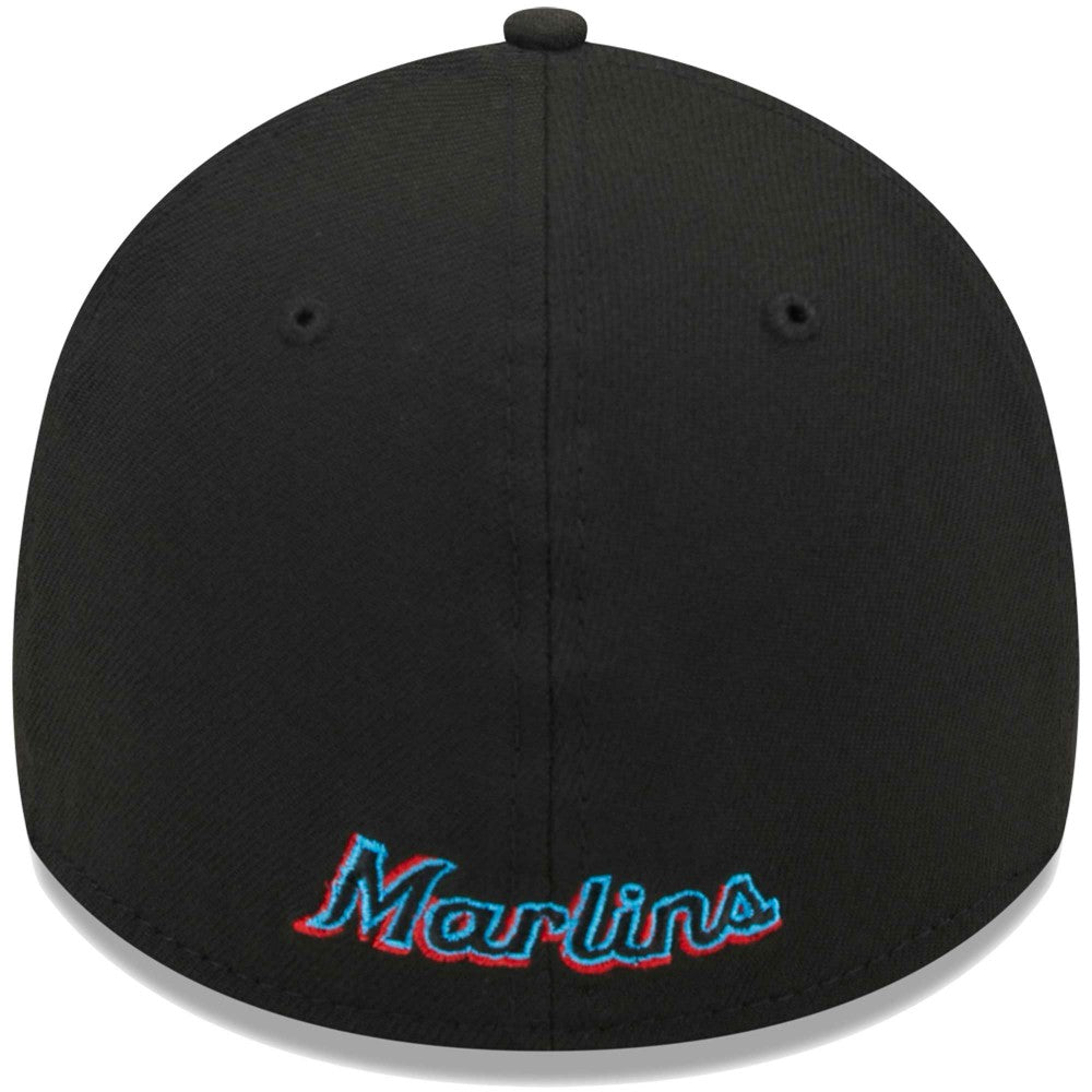 Miami Marlins Logo 39THIRTY Flex Hat - Black | New Era
