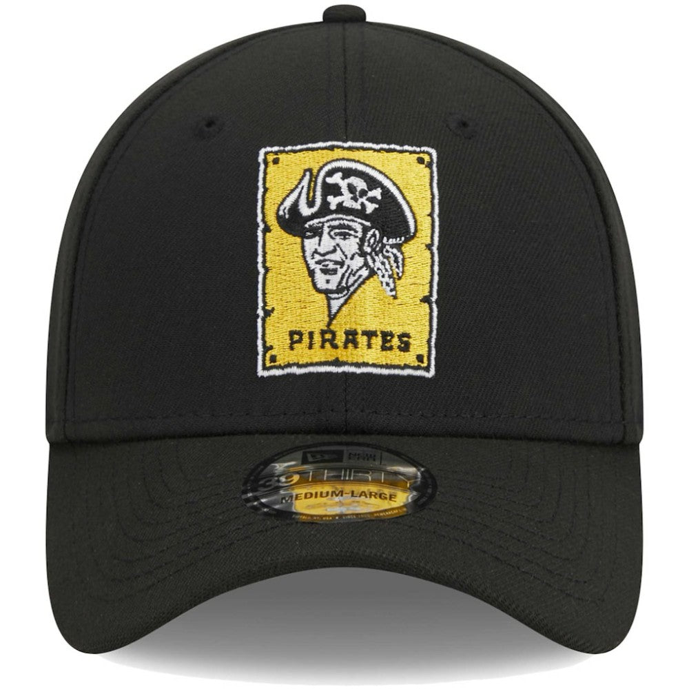 Pittsburgh Pirates Logo 39THIRTY Flex Hat - Black | New Era