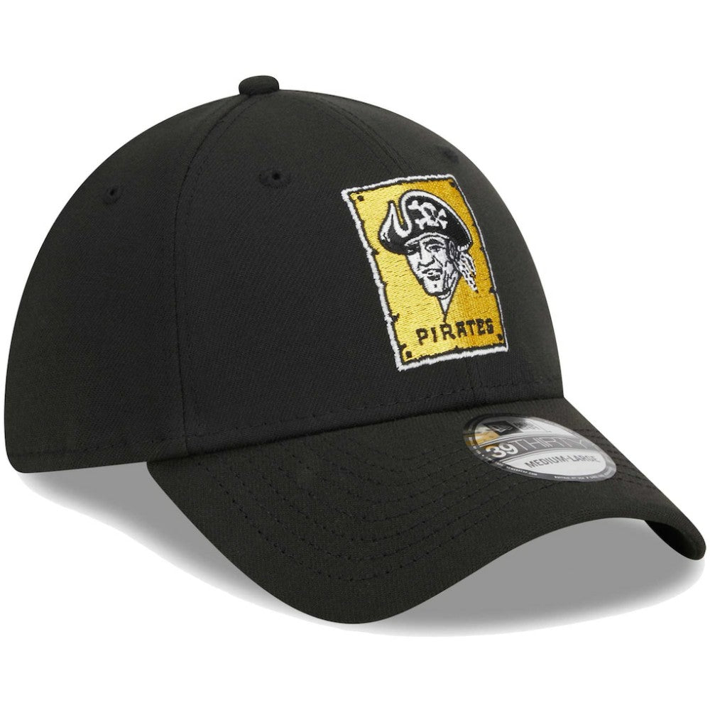 Pittsburgh Pirates Logo 39THIRTY Flex Hat - Black | New Era