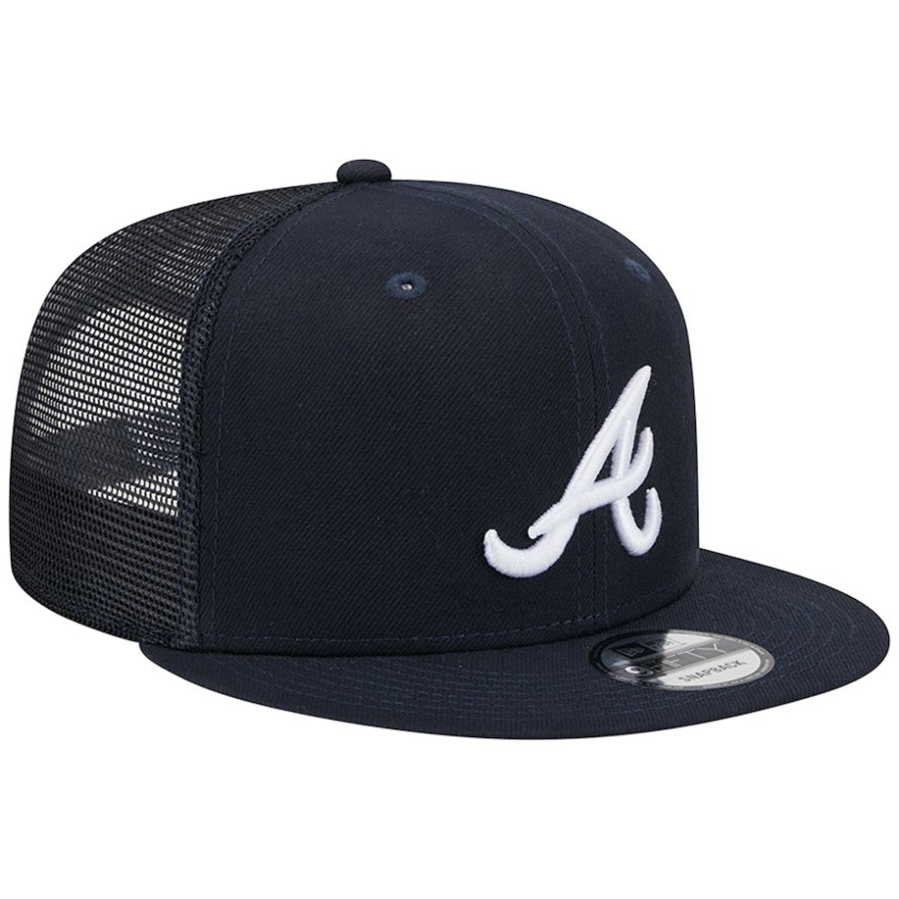 Atlanta Braves Team Color Trucker 9FIFTY Snapback Hat - Navy | New Era