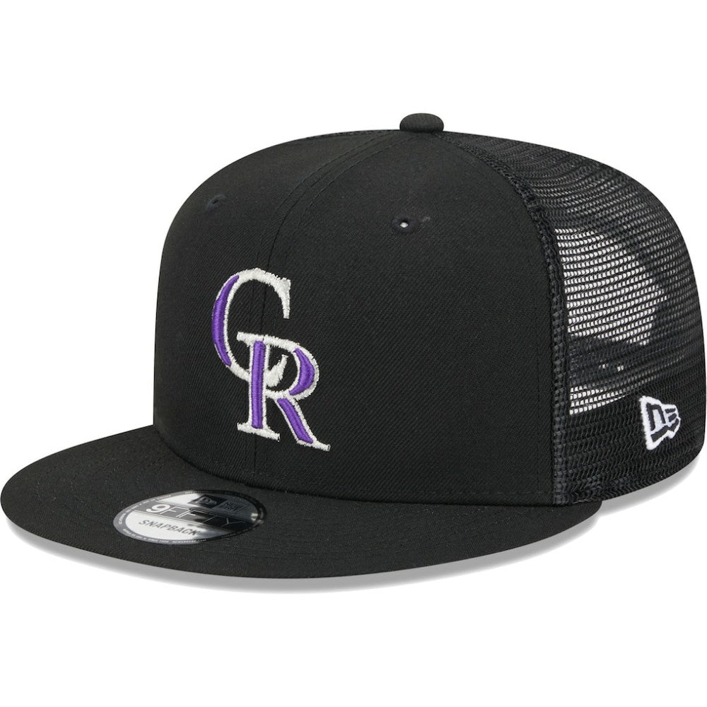 Colorado Rockies Team Color Trucker 9FIFTY Snapback Hat - Black | New Era