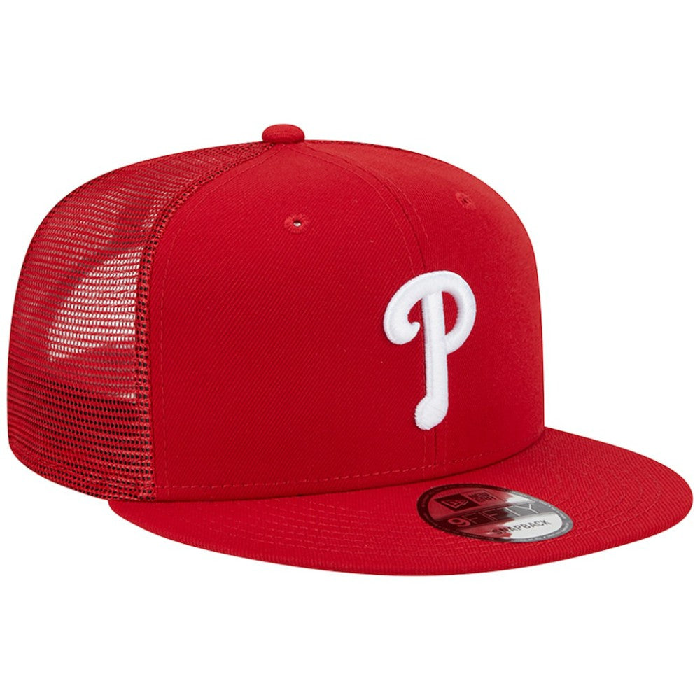 Philadelphia Phillies Team Color Trucker 9FIFTY Snapback Hat - Red | New Era