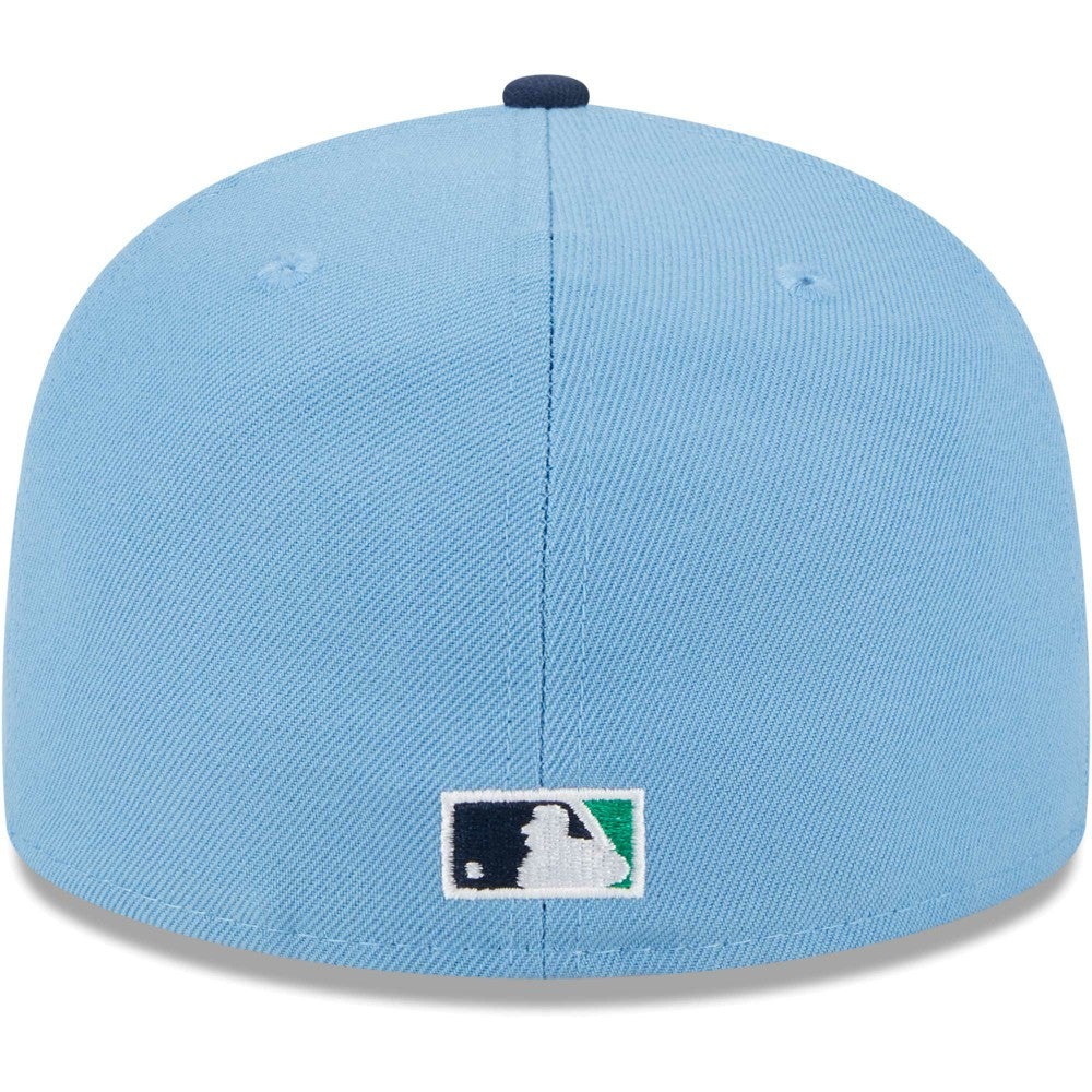 Los Angeles Dodgers Green Undervisor 59FIFTY Fitted Hat - Light Blue/Navy | New Era