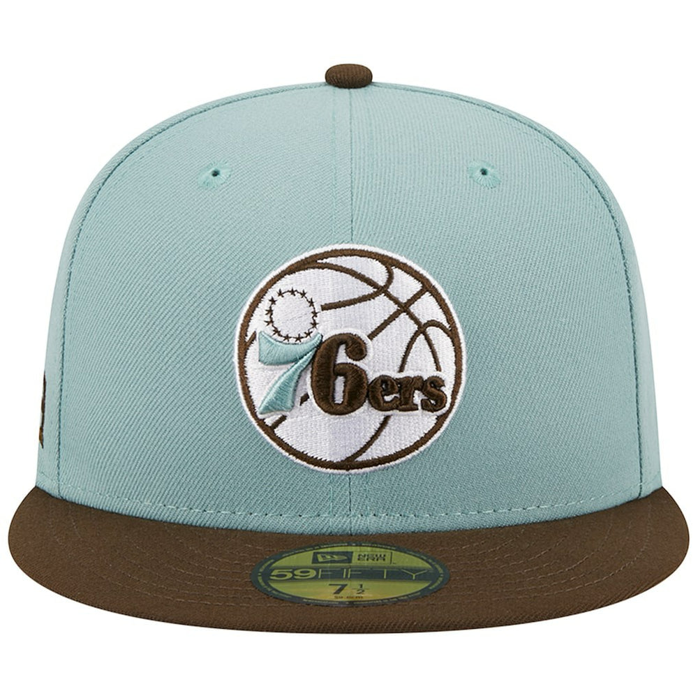 Philadelphia 76ers Two-Tone 59FIFTY Fitted Hat - Light Blue/Brown | New Era shop