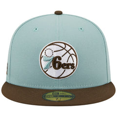 Philadelphia 76ers Two-Tone 59FIFTY Fitted Hat - Light Blue/Brown | New Era shop