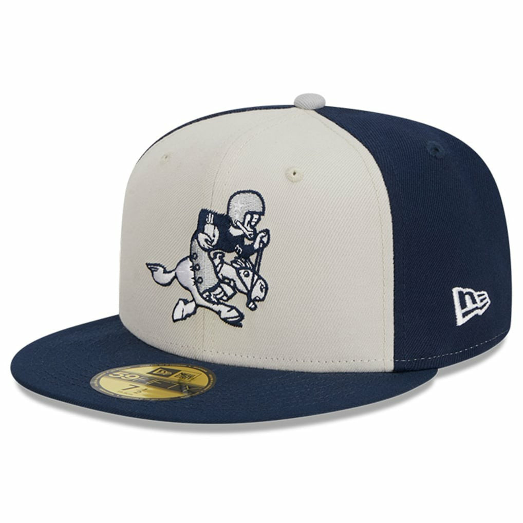 Dallas Cowboys New Era 2023 Sideline Historic 59FIFTY Fitted Hat - Cream/Navy cheap