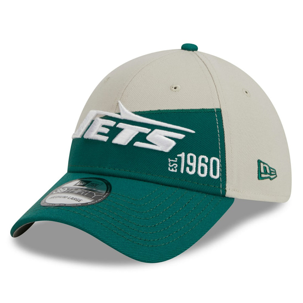 New York Jets New Era 2023 Sideline Historic 39THIRTY Flex Hat - Cream/Kelly Green online