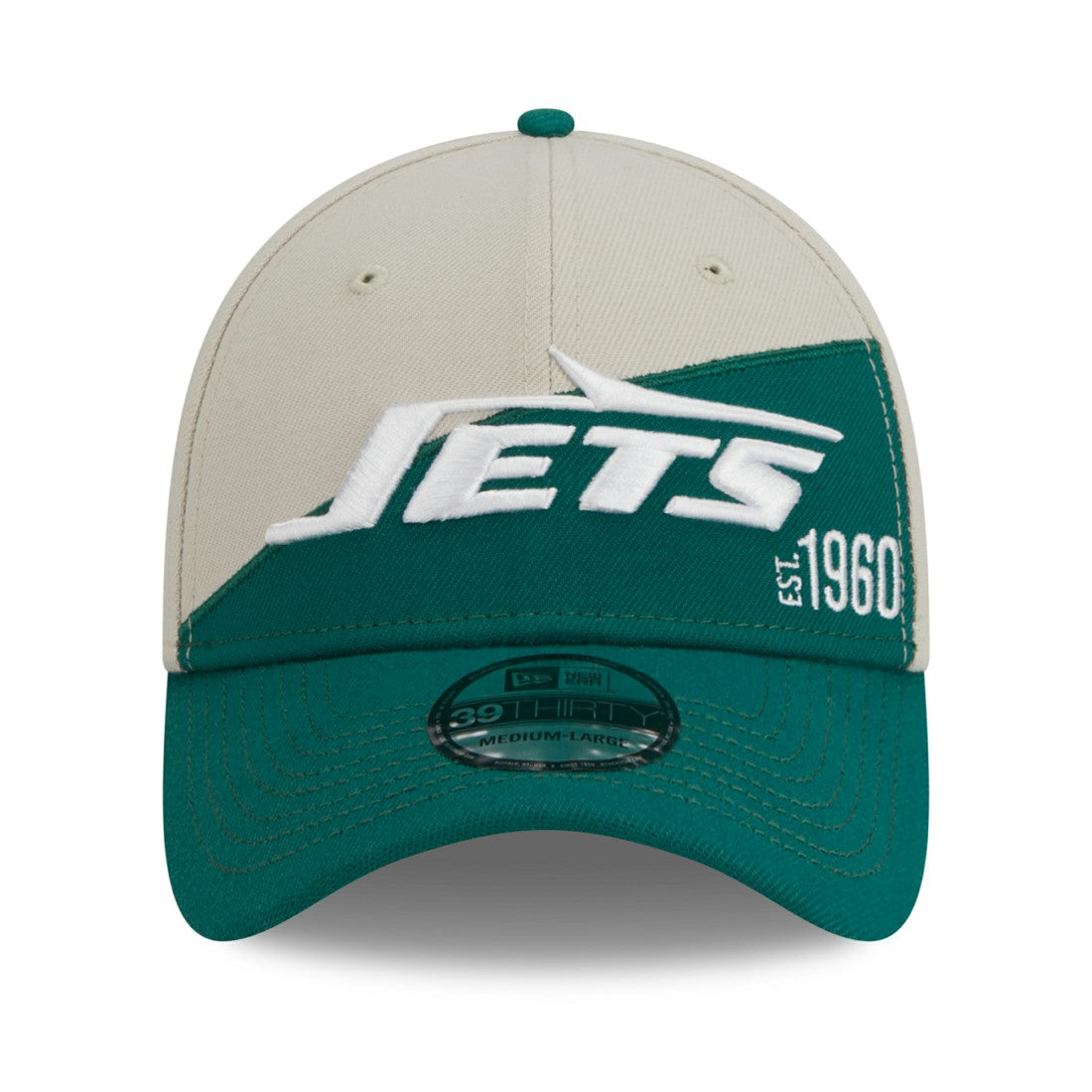 New York Jets New Era 2023 Sideline Historic 39THIRTY Flex Hat - Cream/Kelly Green online