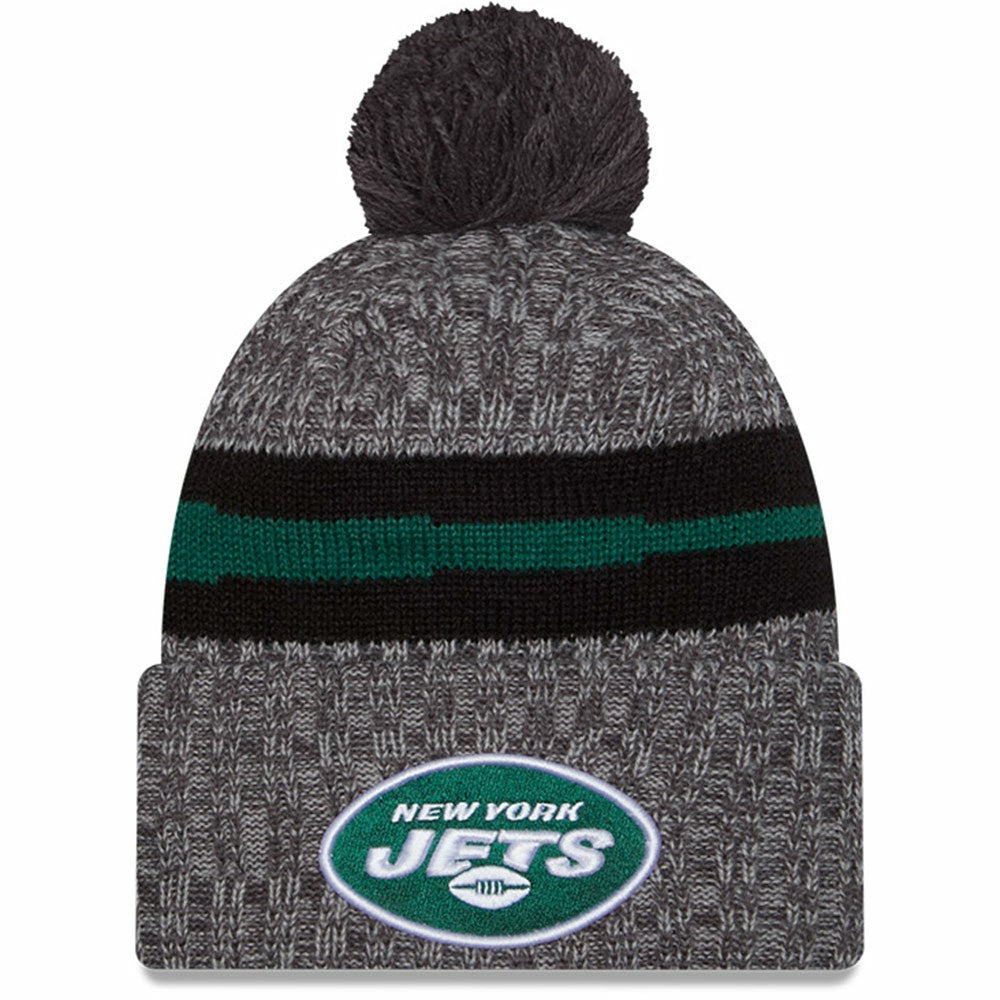 New York Jets New Era 2023 Sideline Sport Cuffed Pom Knit Hat - Gray discount