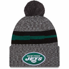 New York Jets New Era 2023 Sideline Sport Cuffed Pom Knit Hat - Gray discount