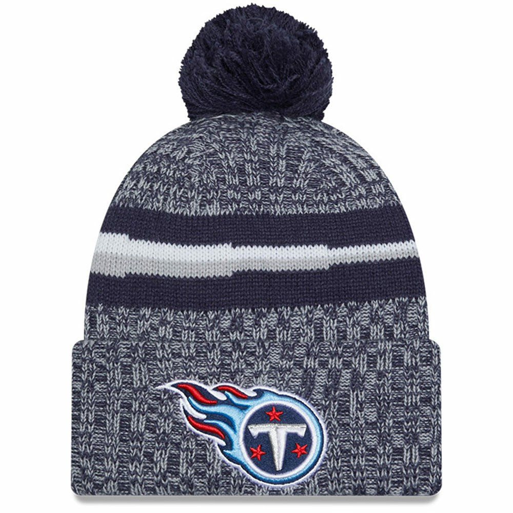 Tennessee Titans New Era Youth 2023 Sideline Cuffed Knit Hat With Pom - Navy cheap