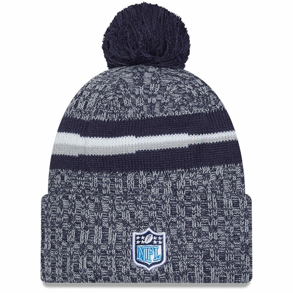 Tennessee Titans New Era Youth 2023 Sideline Cuffed Knit Hat With Pom - Navy cheap