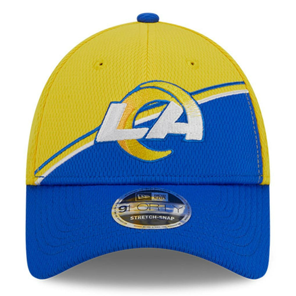 Los Angeles Rams New Era 2023 Sideline 9FORTY Adjustable Hat - Gold/Royal for sale