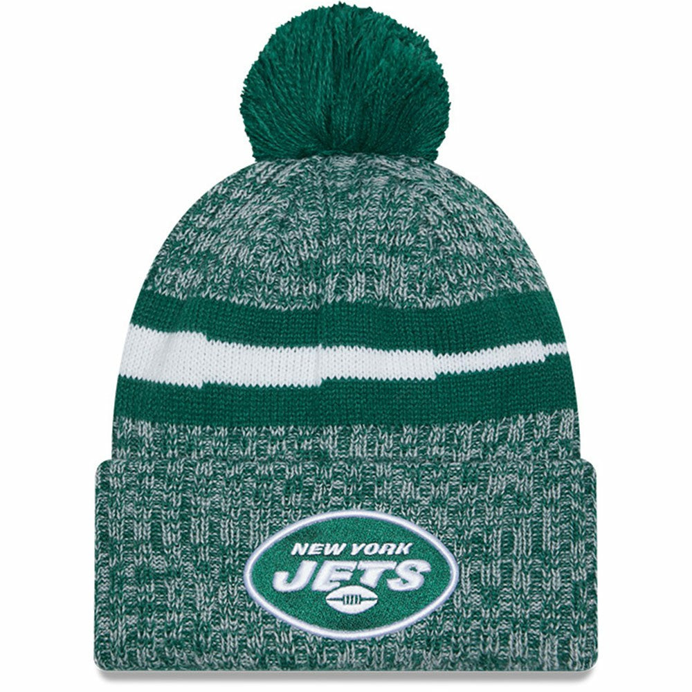 New York Jets New Era 2023 Sideline Cuffed Knit Hat With Pom - Green discount
