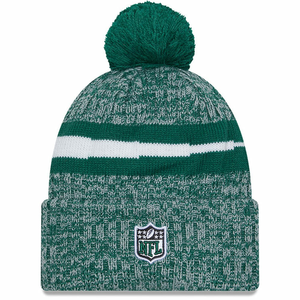 New York Jets New Era 2023 Sideline Cuffed Knit Hat With Pom - Green discount