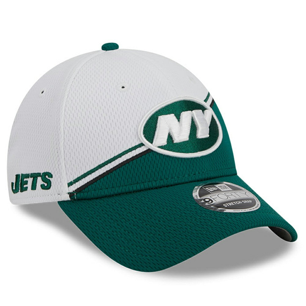 New York Jets New Era 2023 Sideline 9FORTY Adjustable Hat - White/Green online