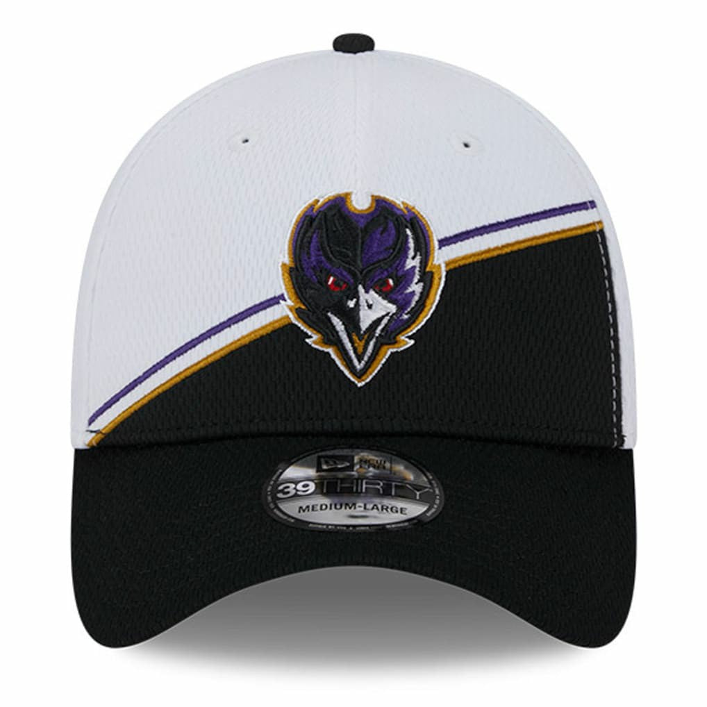 Baltimore Ravens New Era 2023 Sideline 39THIRTY Flex Hat - White/Black outlet