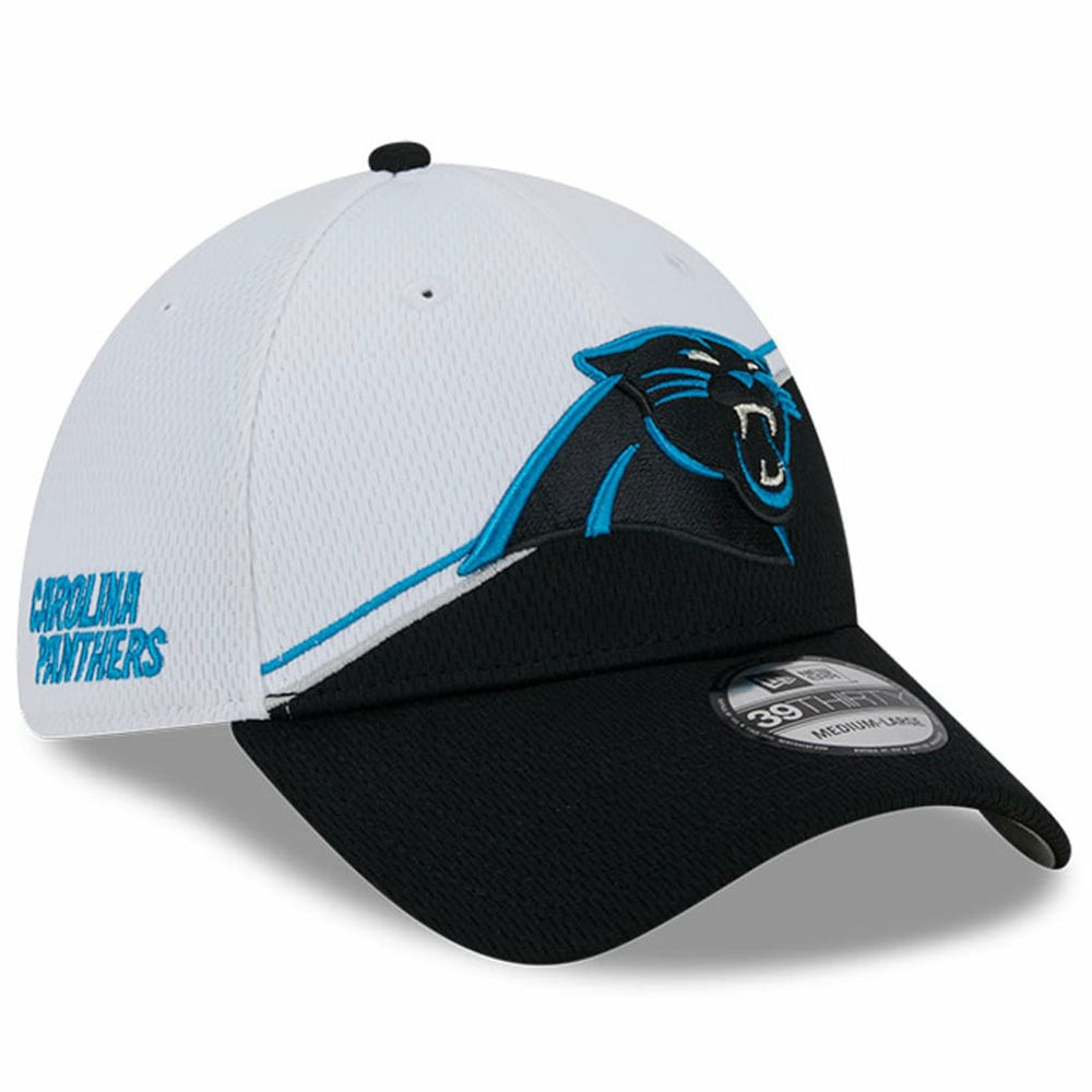 Carolina Panthers New Era 2023 Sideline 39THIRTY Flex Hat - White/Black discount