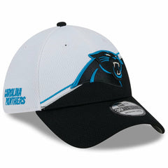 Carolina Panthers New Era 2023 Sideline 39THIRTY Flex Hat - White/Black discount