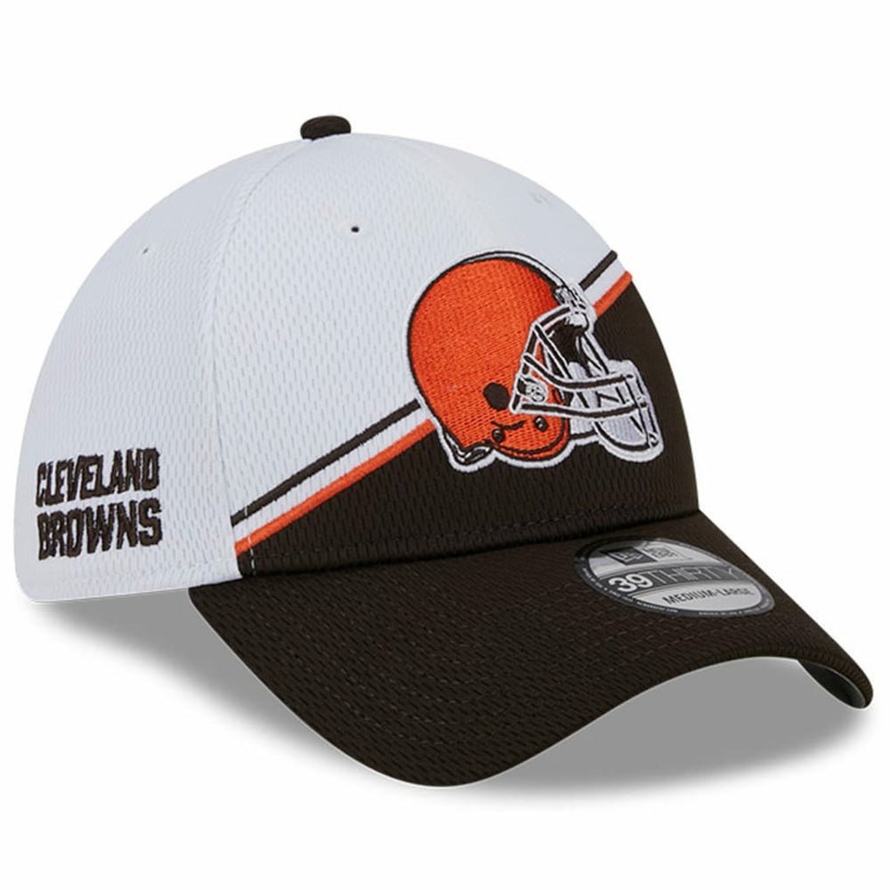 Cleveland Browns New Era 2023 Sideline 39THIRTY Flex Hat - White/Brown discount