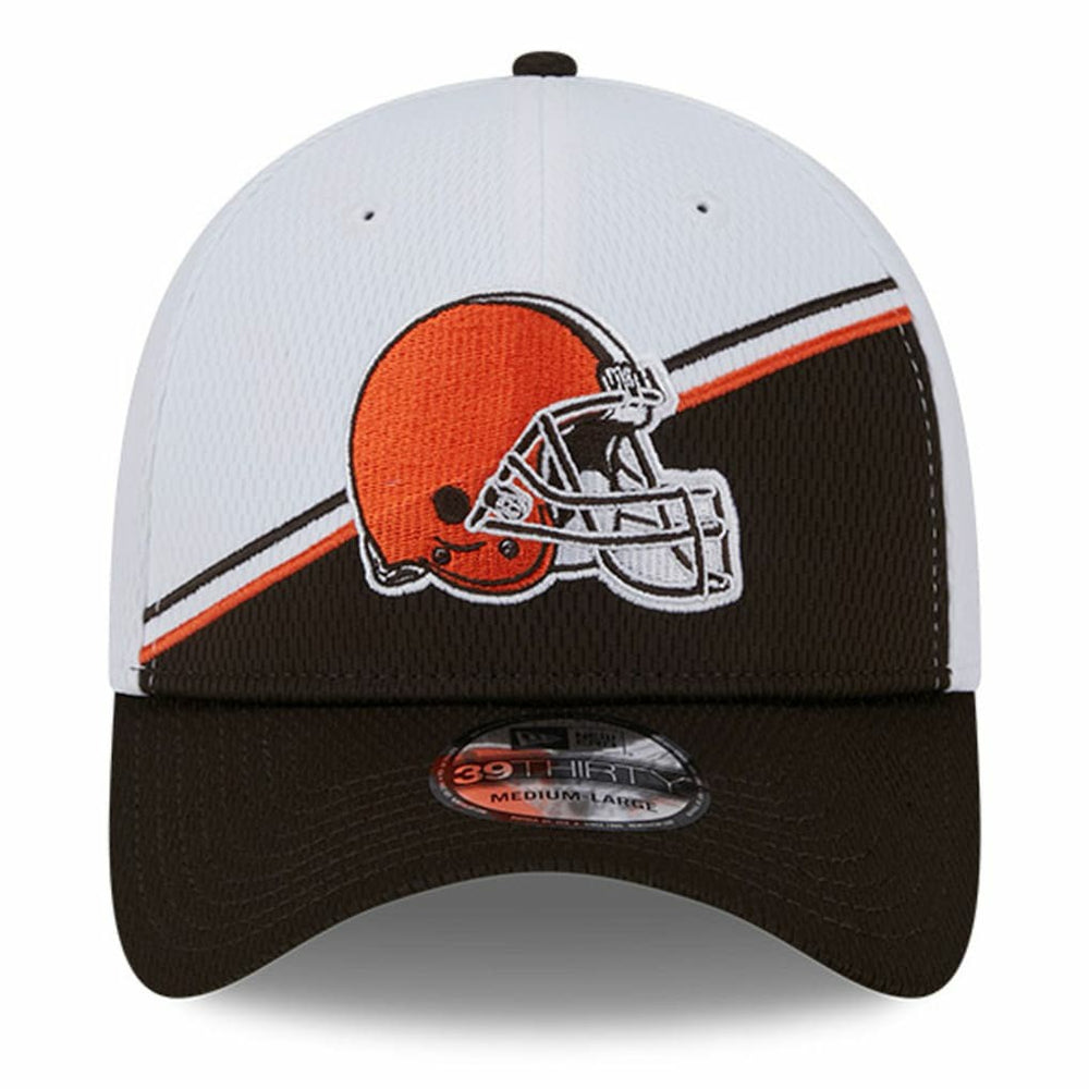 Cleveland Browns New Era 2023 Sideline 39THIRTY Flex Hat - White/Brown discount