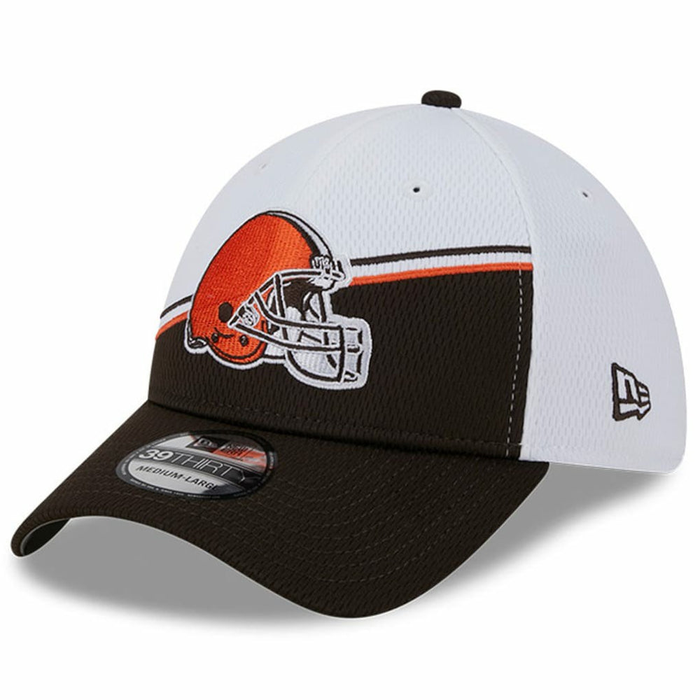 Cleveland Browns New Era 2023 Sideline 39THIRTY Flex Hat - White/Brown discount