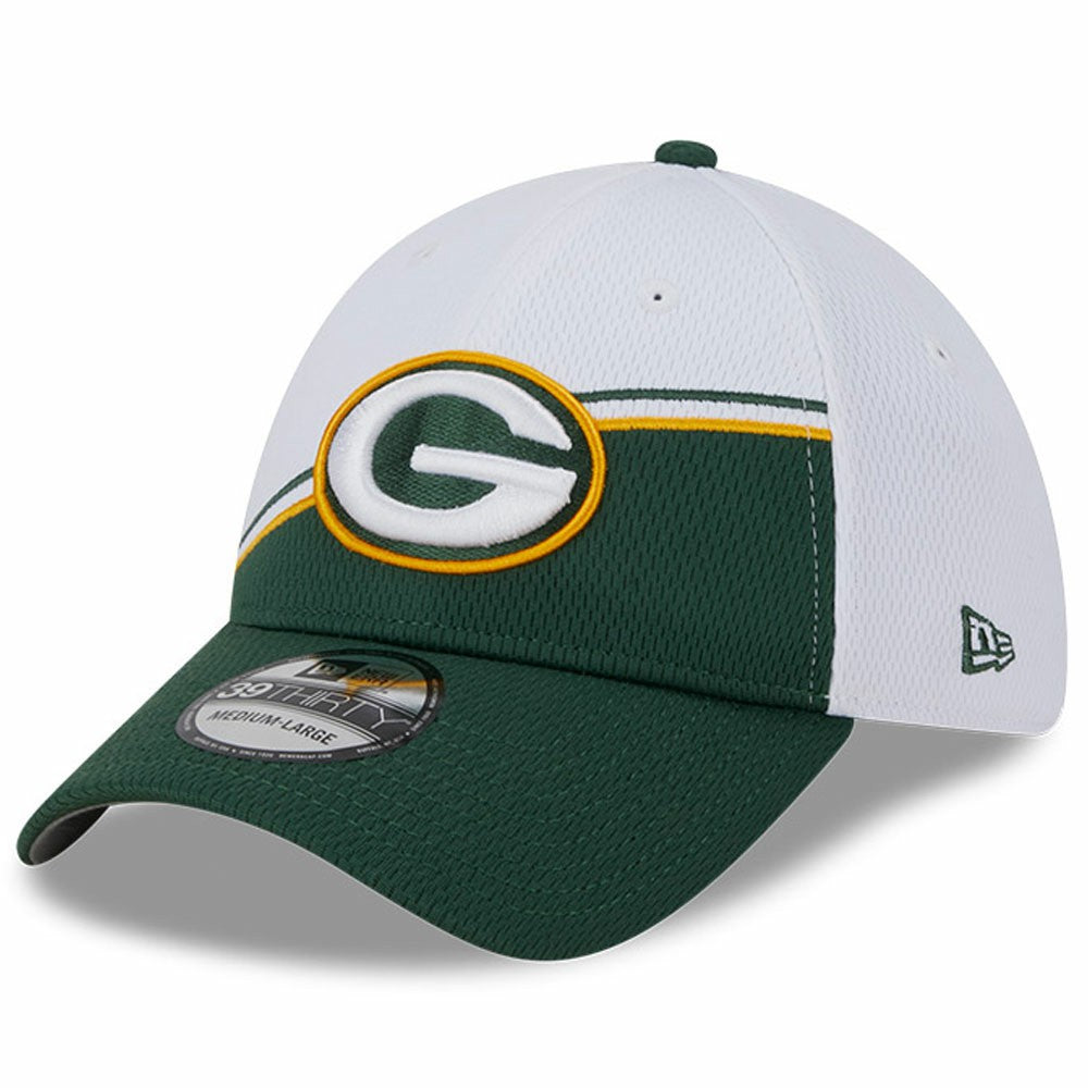 Green Bay Packers New Era 2023 Sideline 39THIRTY Flex Hat - White/Green sale