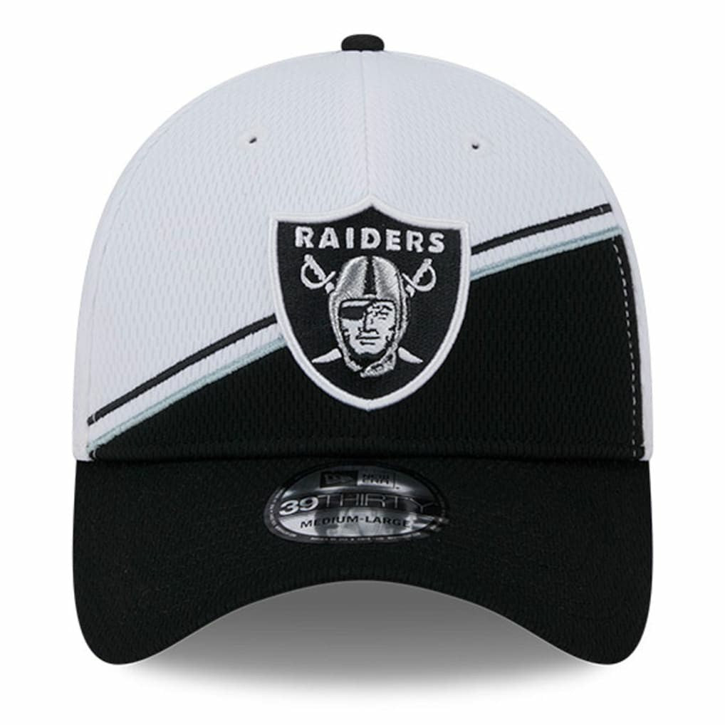 Las Vegas Raiders New Era 2023 Sideline 39THIRTY Flex Hat - White/Black cheap