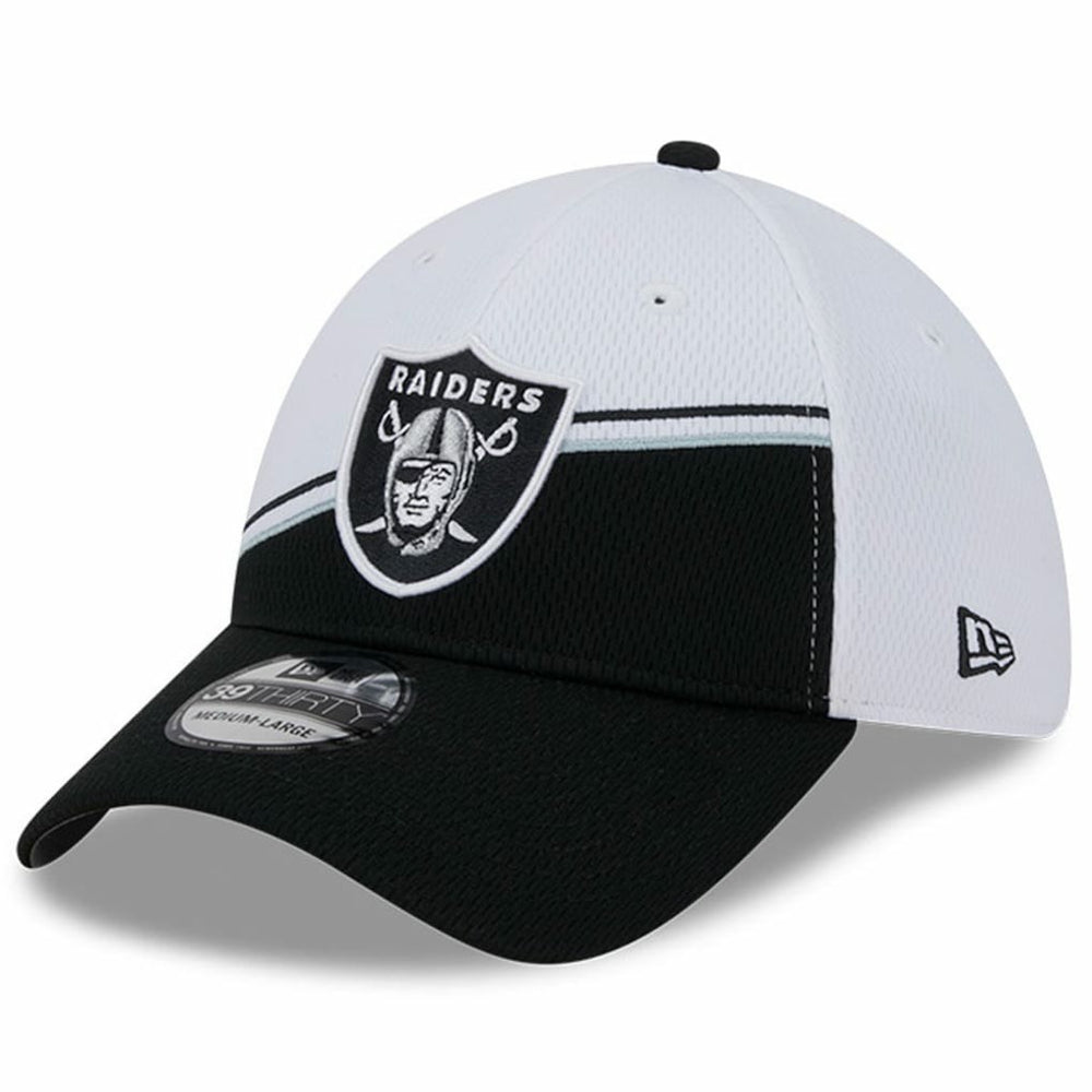 Las Vegas Raiders New Era 2023 Sideline 39THIRTY Flex Hat - White/Black cheap