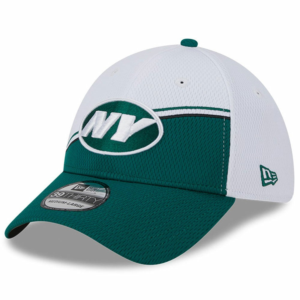 New York Jets New Era 2023 Sideline 39THIRTY Flex Hat - White/Green on sale