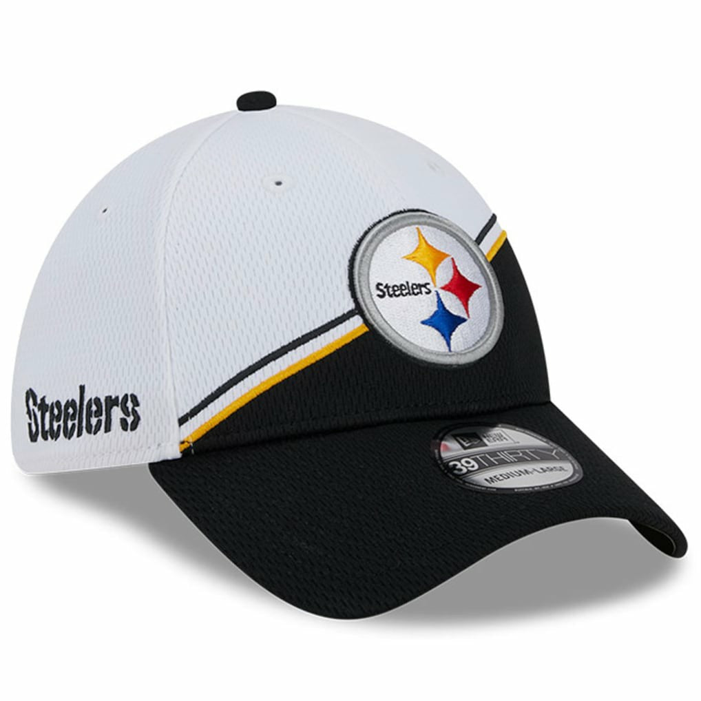 Pittsburgh Steelers New Era 2023 Sideline 39THIRTY Flex Hat - White/Black for sale