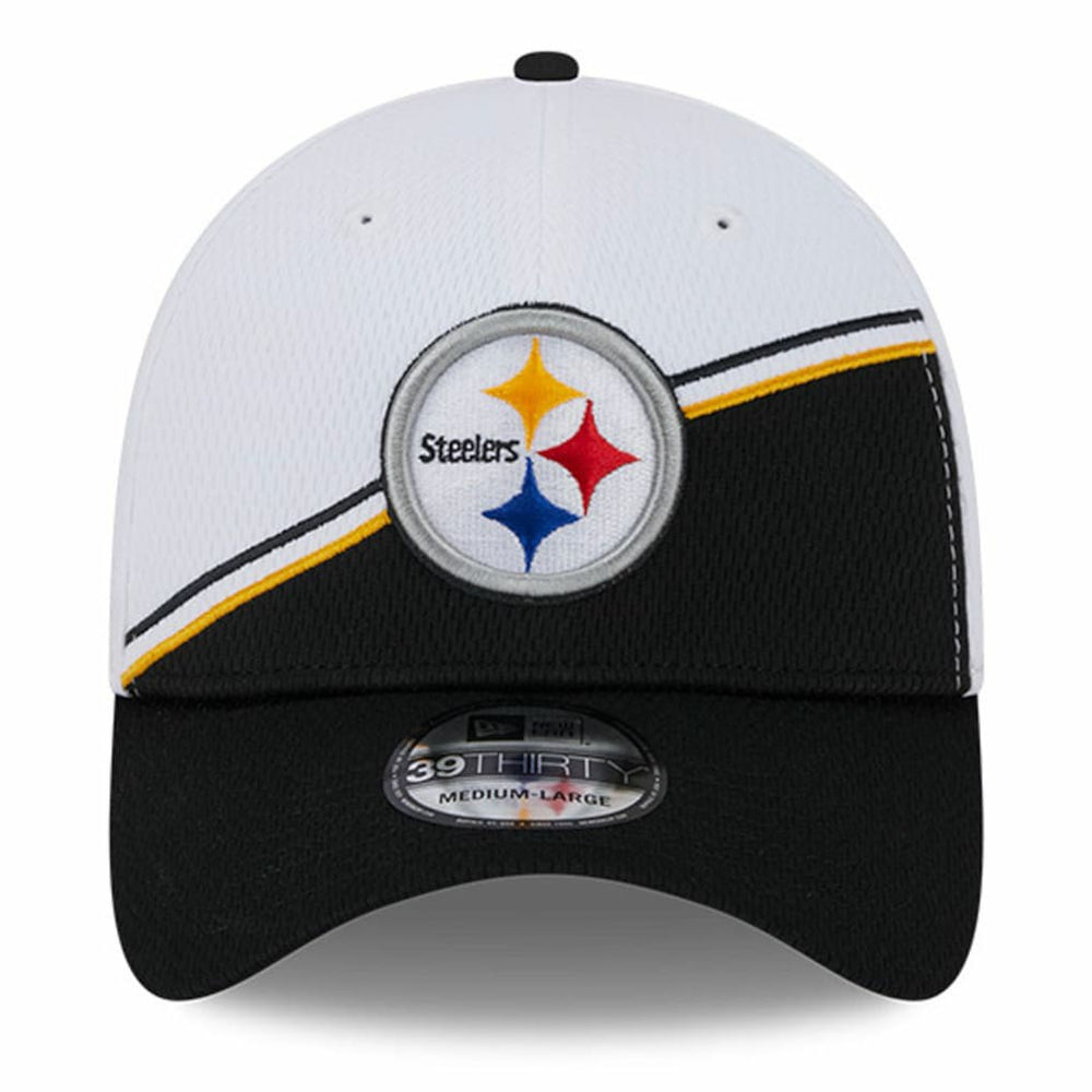 Pittsburgh Steelers New Era 2023 Sideline 39THIRTY Flex Hat - White/Black for sale