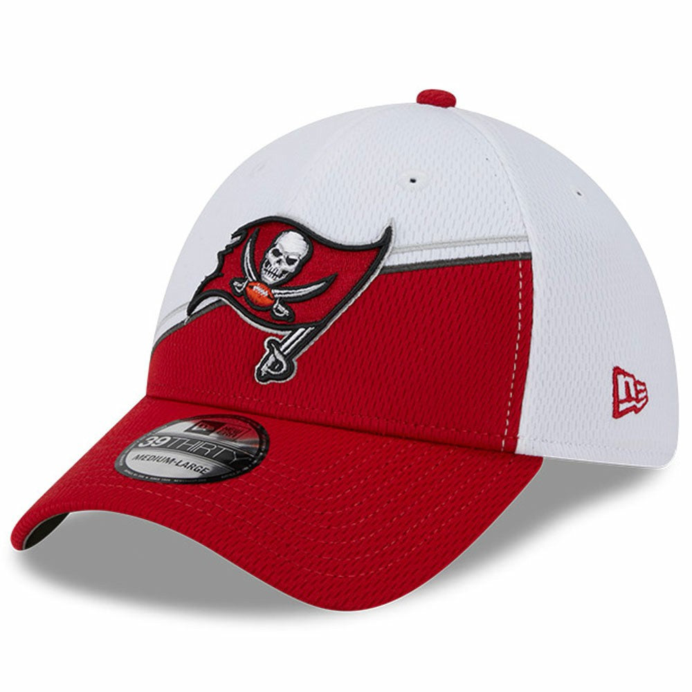 Tampa Bay Buccaneers New Era 2023 Sideline 39THIRTY Flex Hat - White/Red sale