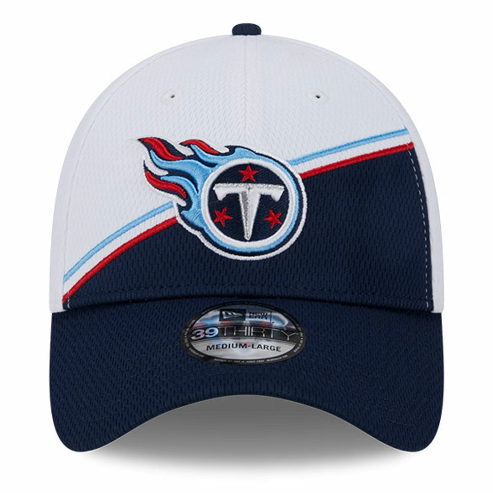 Tennessee Titans New Era 2023 Sideline 39THIRTY Flex Hat - White/Navy for sale