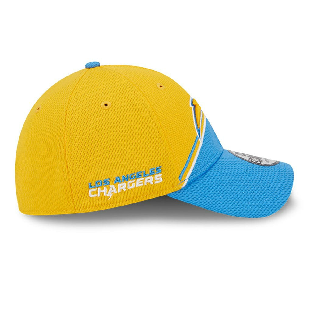 Los Angeles Chargers New Era 2023 Sideline 39THIRTY Flex Hat - Gold/Powder Blue for sale