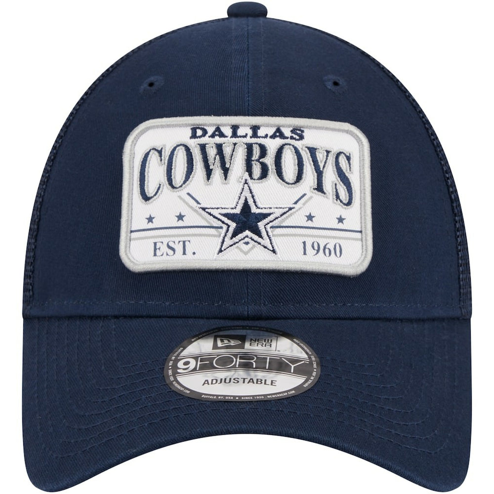 Dallas Cowboys New Era Plate 9FORTY Trucker Adjustable Hat - Navy discount