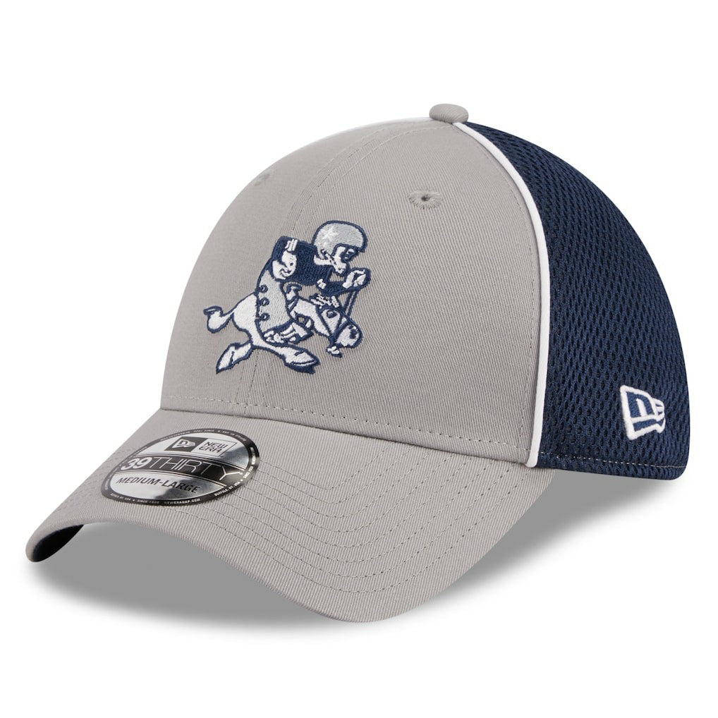 Dallas Cowboys New Era Pipe Retro Joe 39THIRTY Flex Hat - Silver/Navy on sale