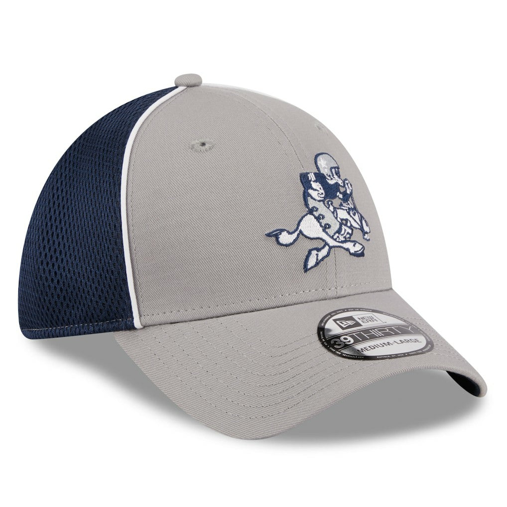 Dallas Cowboys New Era Pipe Retro Joe 39THIRTY Flex Hat - Silver/Navy on sale