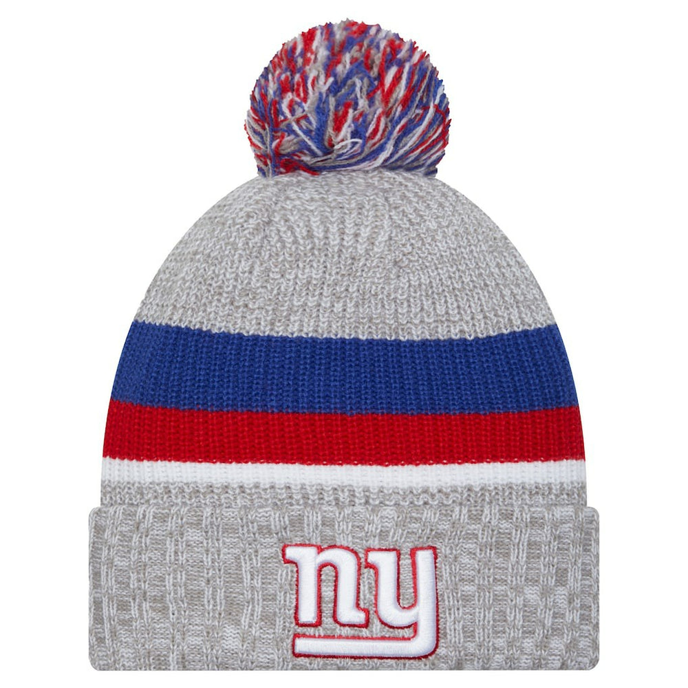 New York Giants New Era Youth Cuffed Knit Hat with Pom - Heather Gray sale
