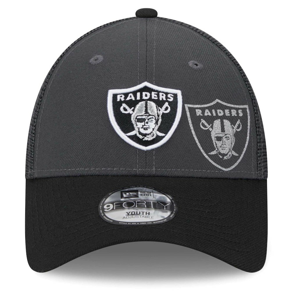 Las Vegas Raiders New Era Preschool Reflect 9FORTY Adjustable Hat - Graphite/Black sale