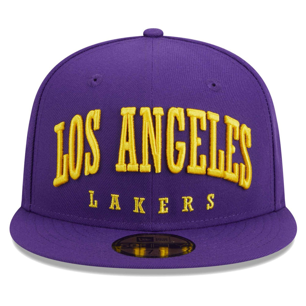 Los Angeles Lakers Big Arch Text 59FIFTY Fitted Hat - Purple | New Era on sale