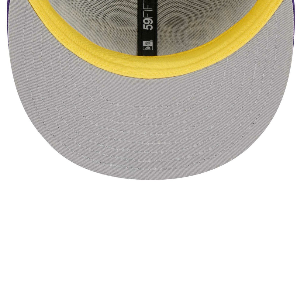 Los Angeles Lakers Big Arch Text 59FIFTY Fitted Hat - Purple | New Era on sale