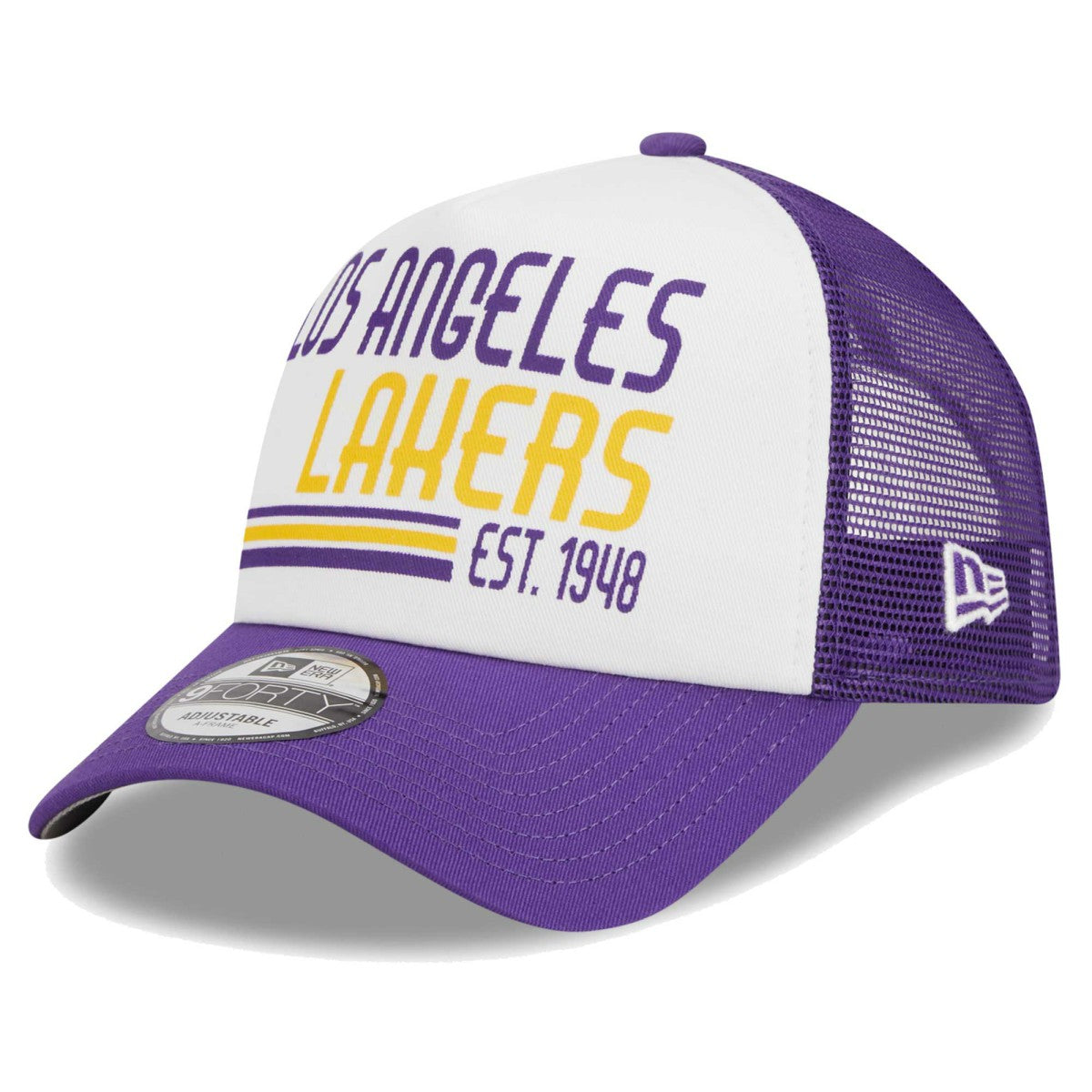 Los Angeles Lakers Lift Pass Foam Front Trucker 9FORTY Adjustable Hat - White | New Era online