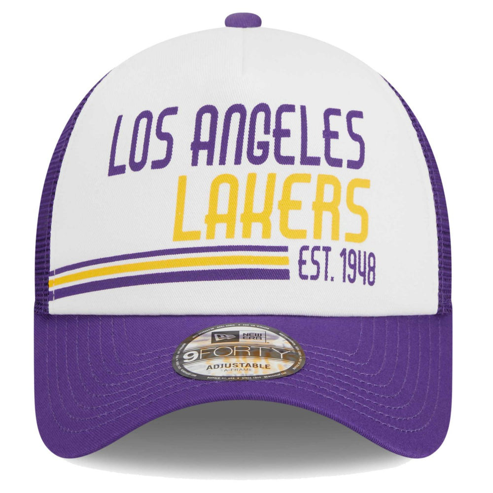Los Angeles Lakers Lift Pass Foam Front Trucker 9FORTY Adjustable Hat - White | New Era online