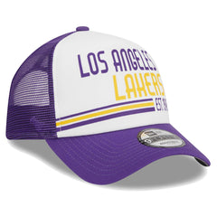 Los Angeles Lakers Lift Pass Foam Front Trucker 9FORTY Adjustable Hat - White | New Era online