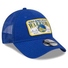 Golden State Warriors Plate Oversized Patch Trucker 9FORTY Adjustable Hat sale - Royal | New Era outlet