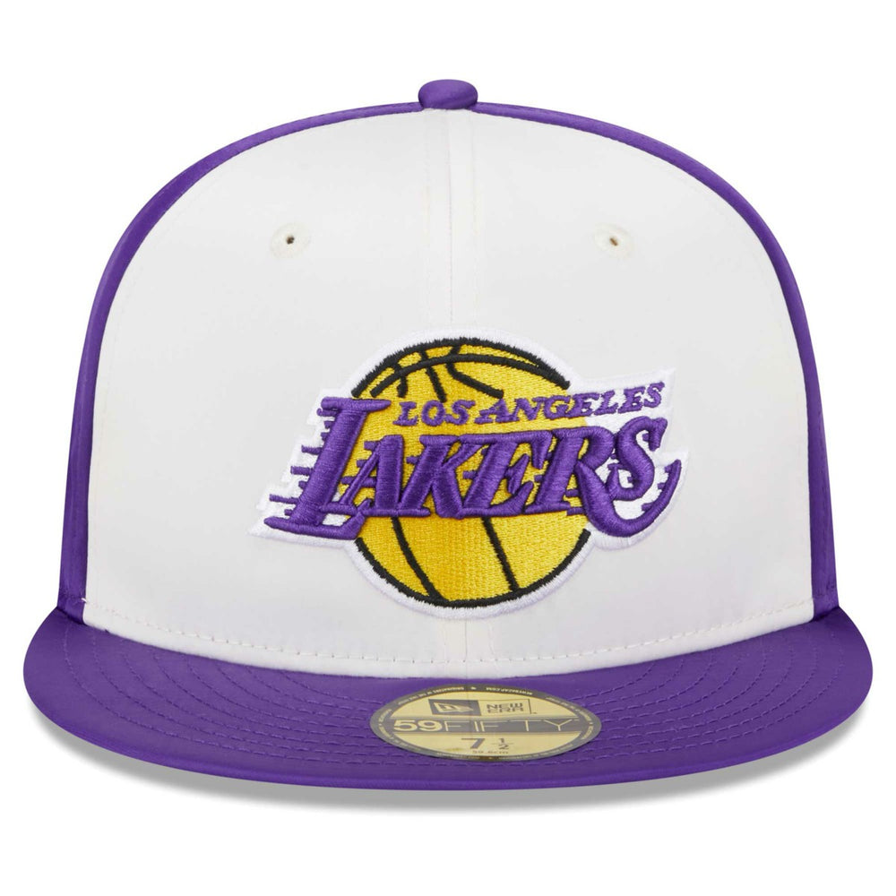 Los Angeles Lakers Throwback Satin 59FIFTY Fitted Hat - White | New Era online