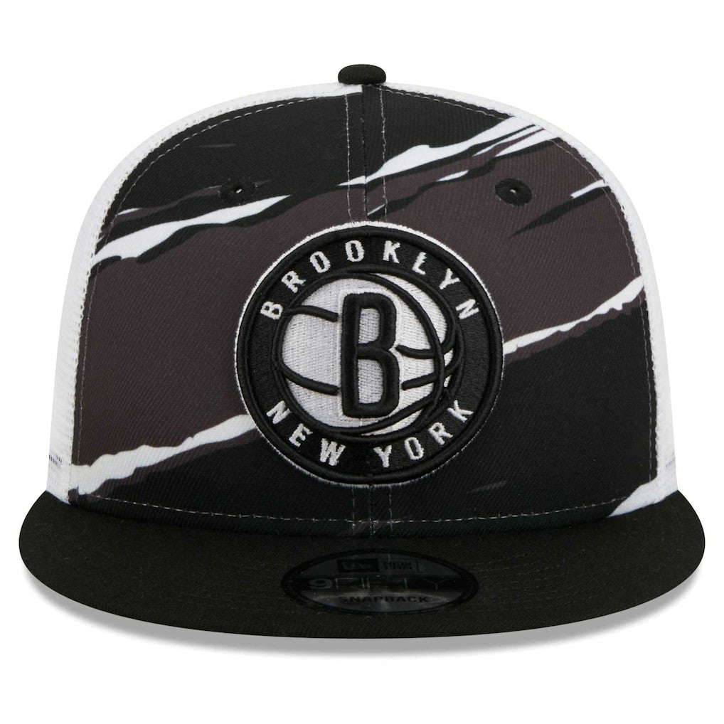 Brooklyn Nets Tear Trucker 9FIFTY Adjustable Hat - Black/White | New Era discount